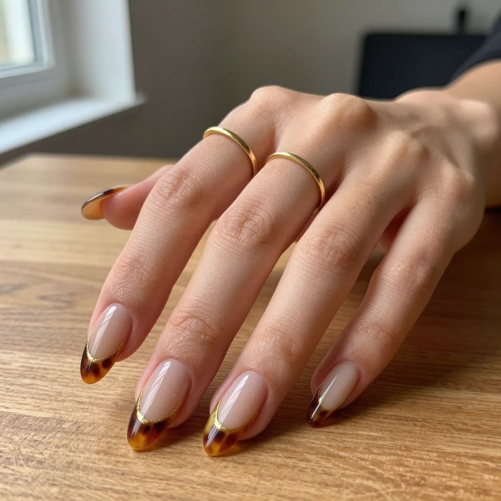 Beige Tortoiseshell Almond