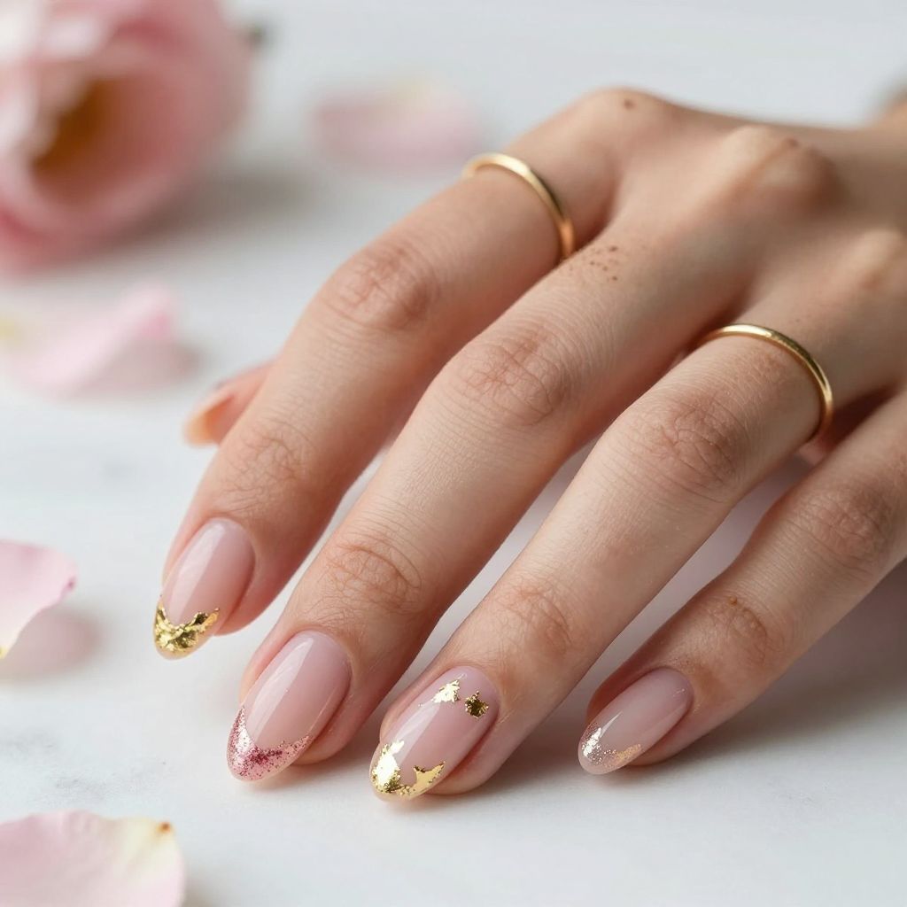 Sheer Pink With Gold Foil