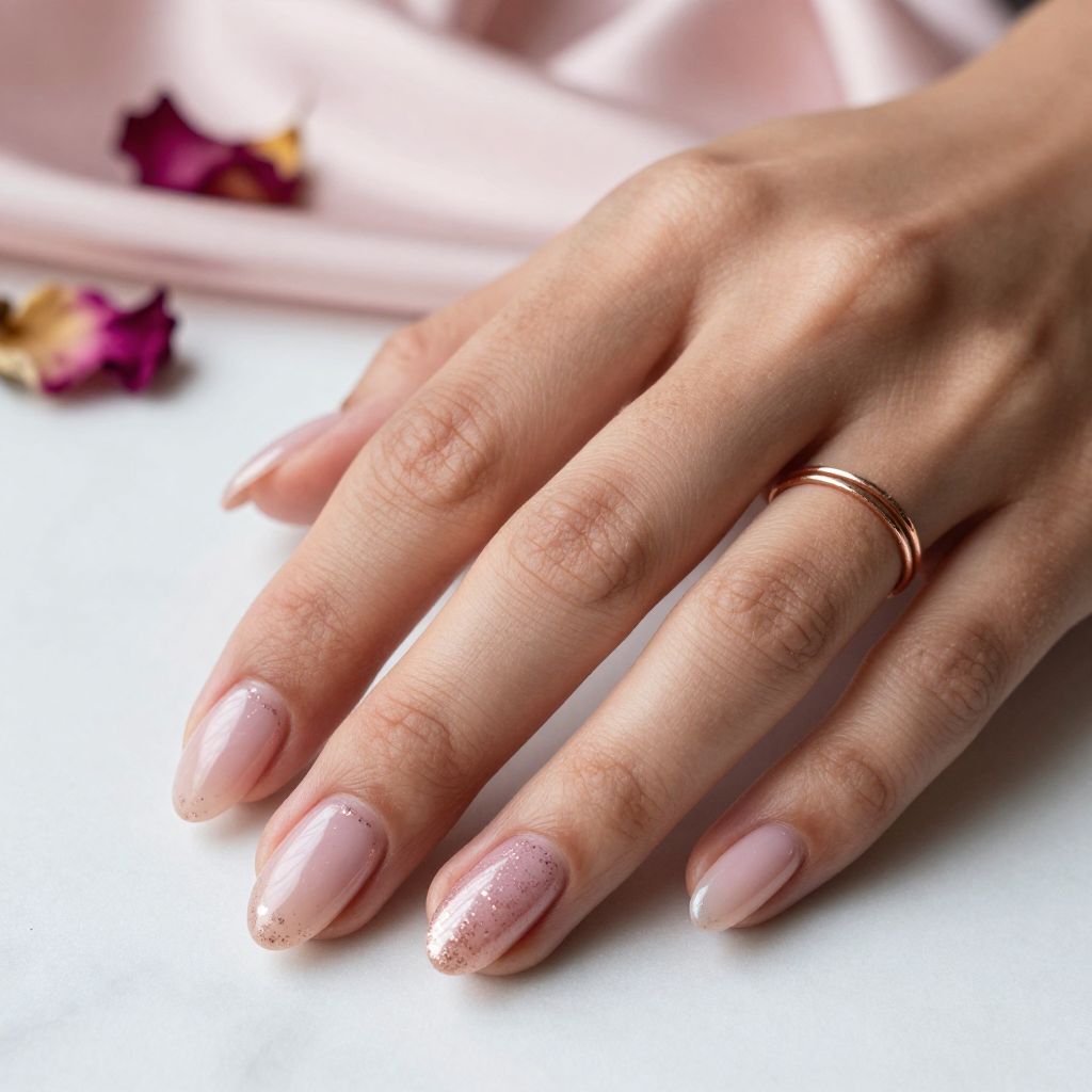 Pink Glitter Acrylic Nails