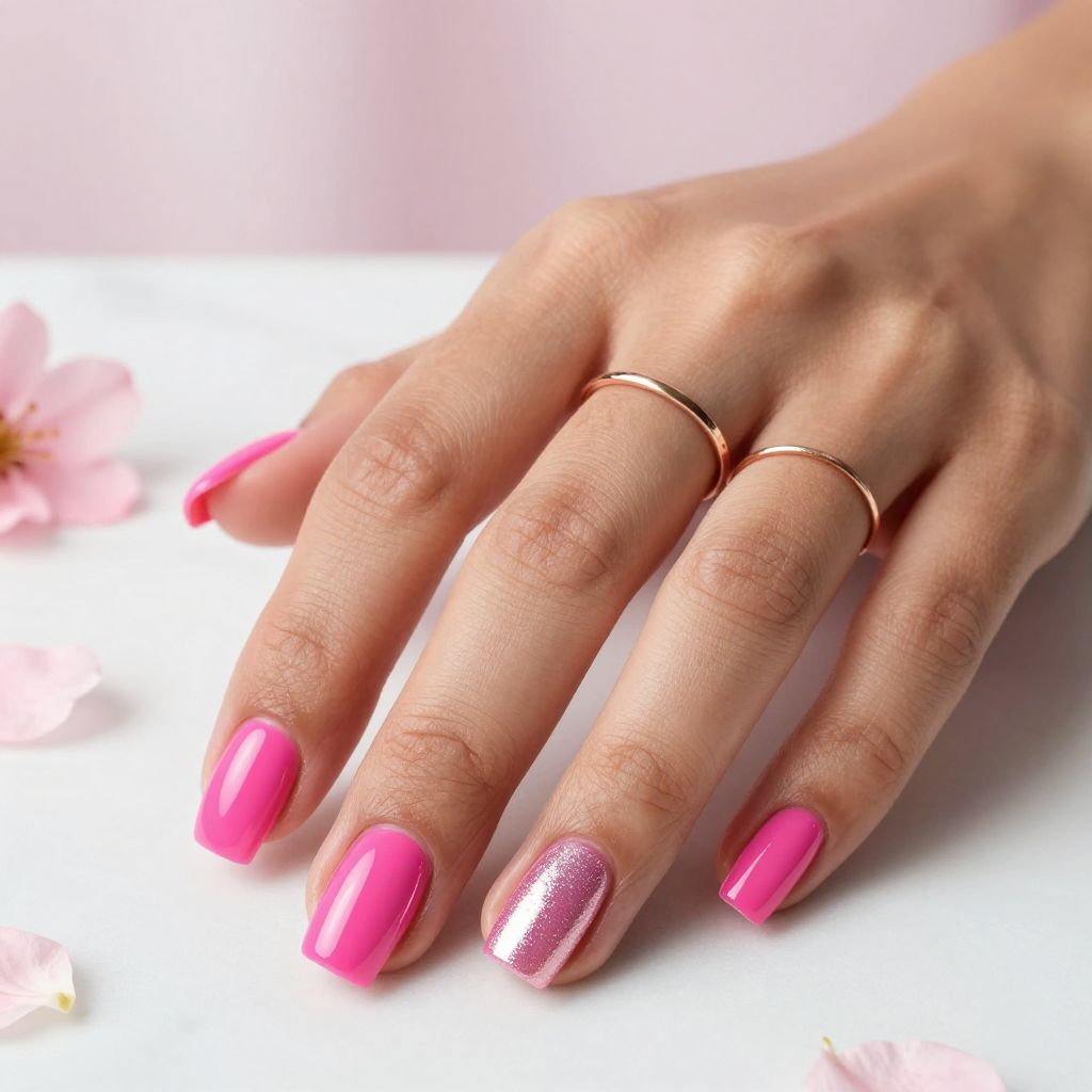 Hot Pink Square Tips