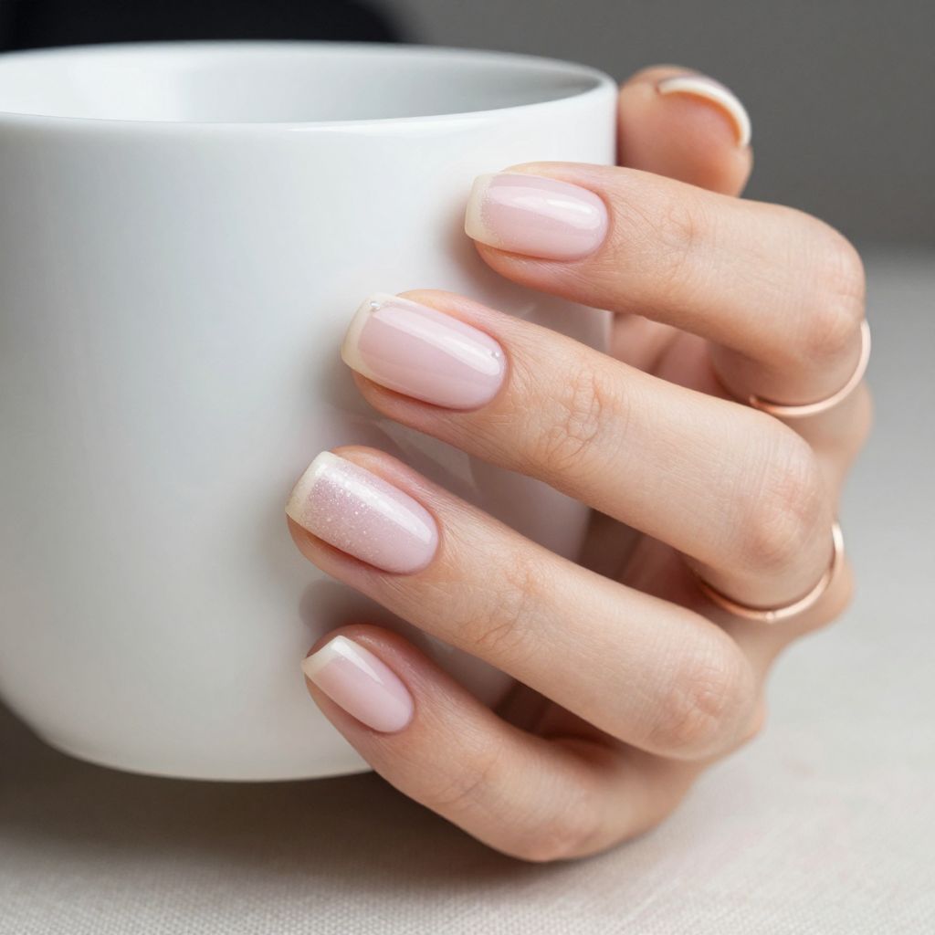 Baby Pink Oval Nails