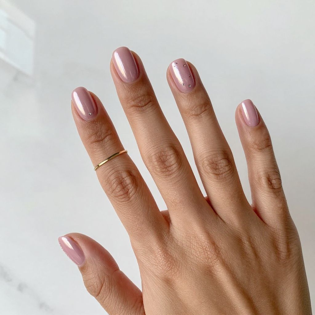 Pink Chrome Acrylic Nails
