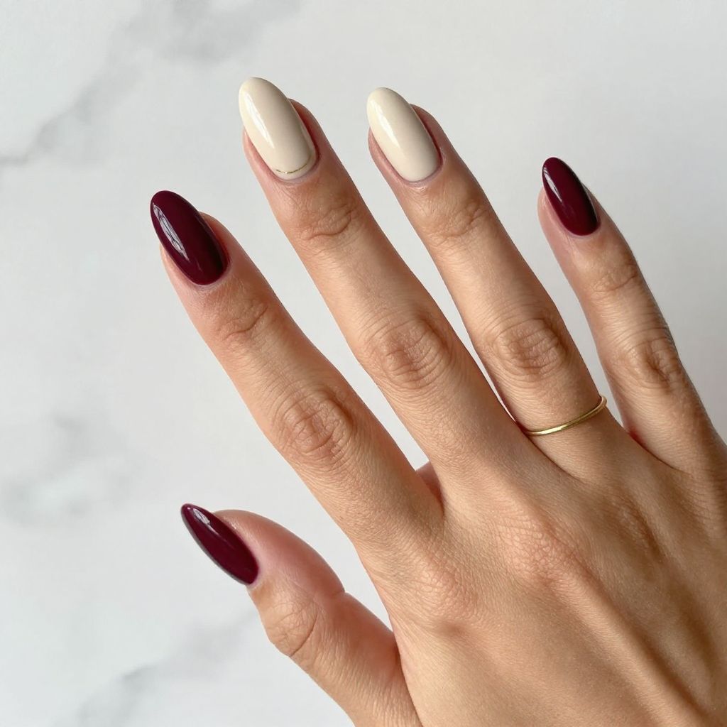 Deep Burgundy With a Single Velvet Accent