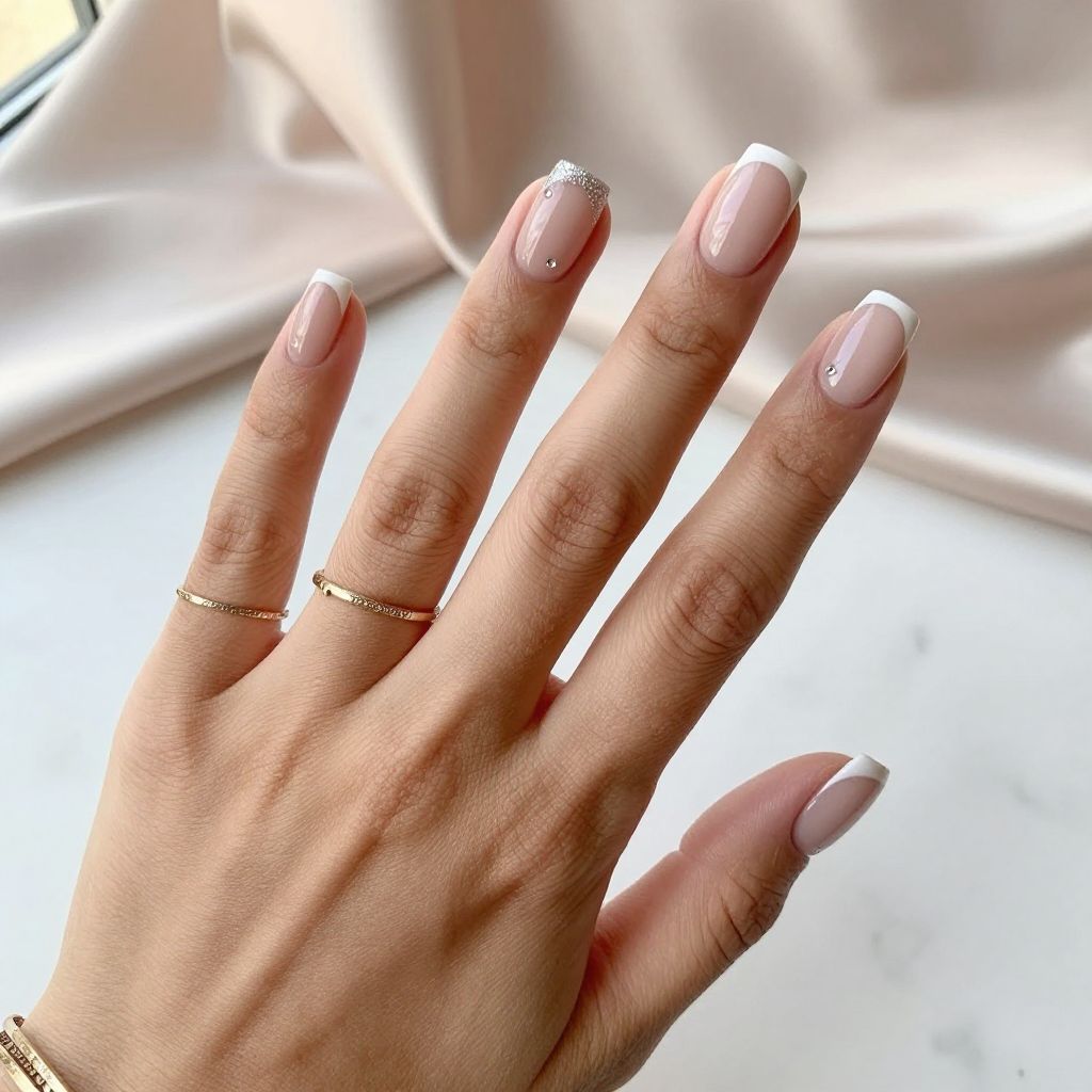 Classic French With a Glitter Accent