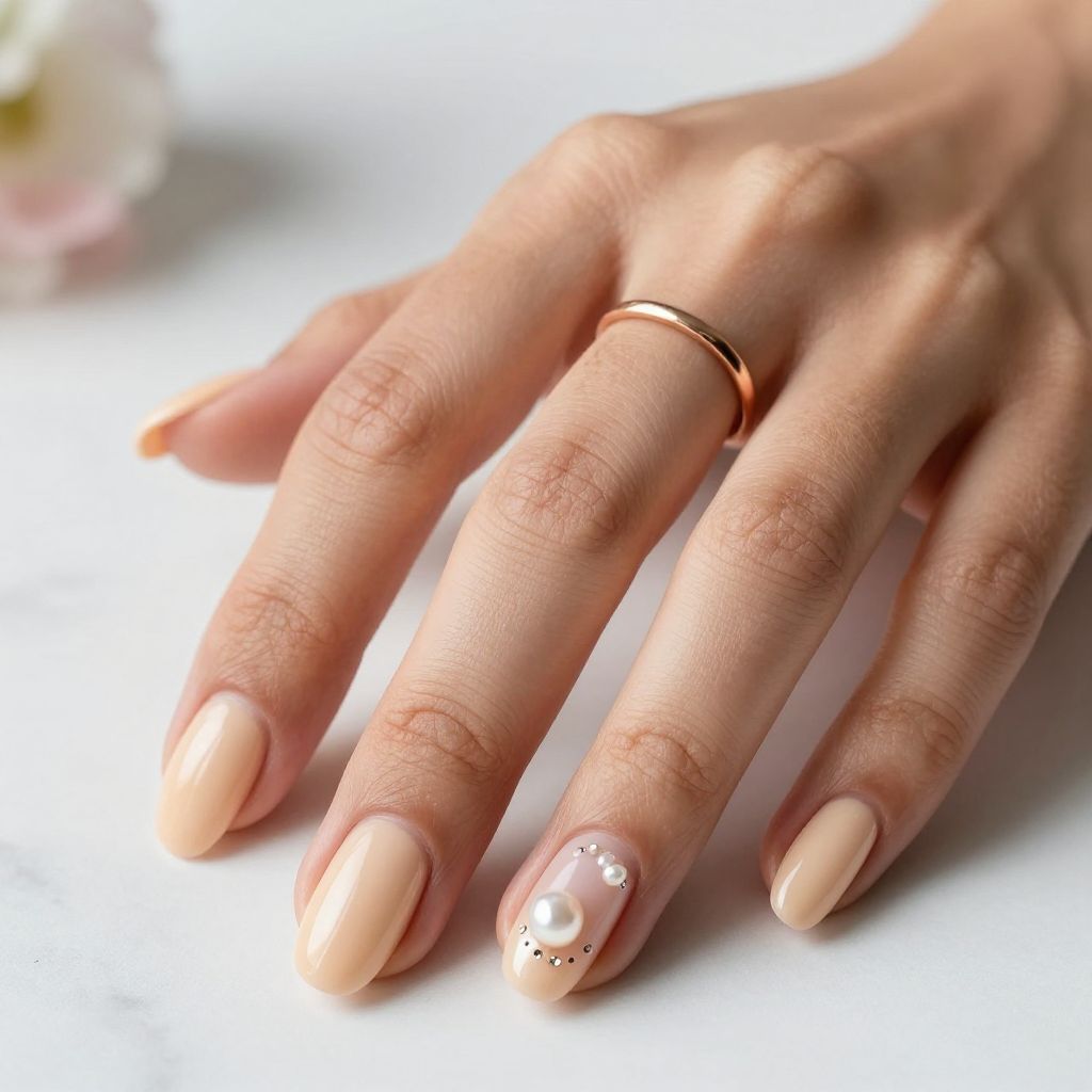 Peach Nude With a Pearl Accent