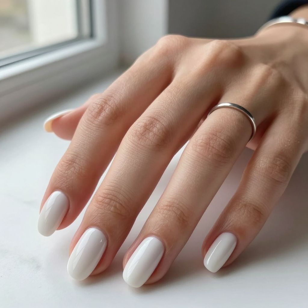 White Almond Nails