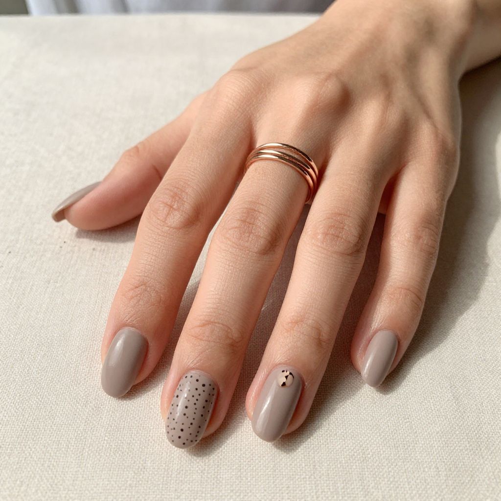 Matte Taupe Almond Nails