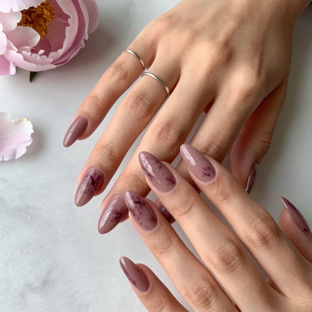 Deep Plum Floral Smoke