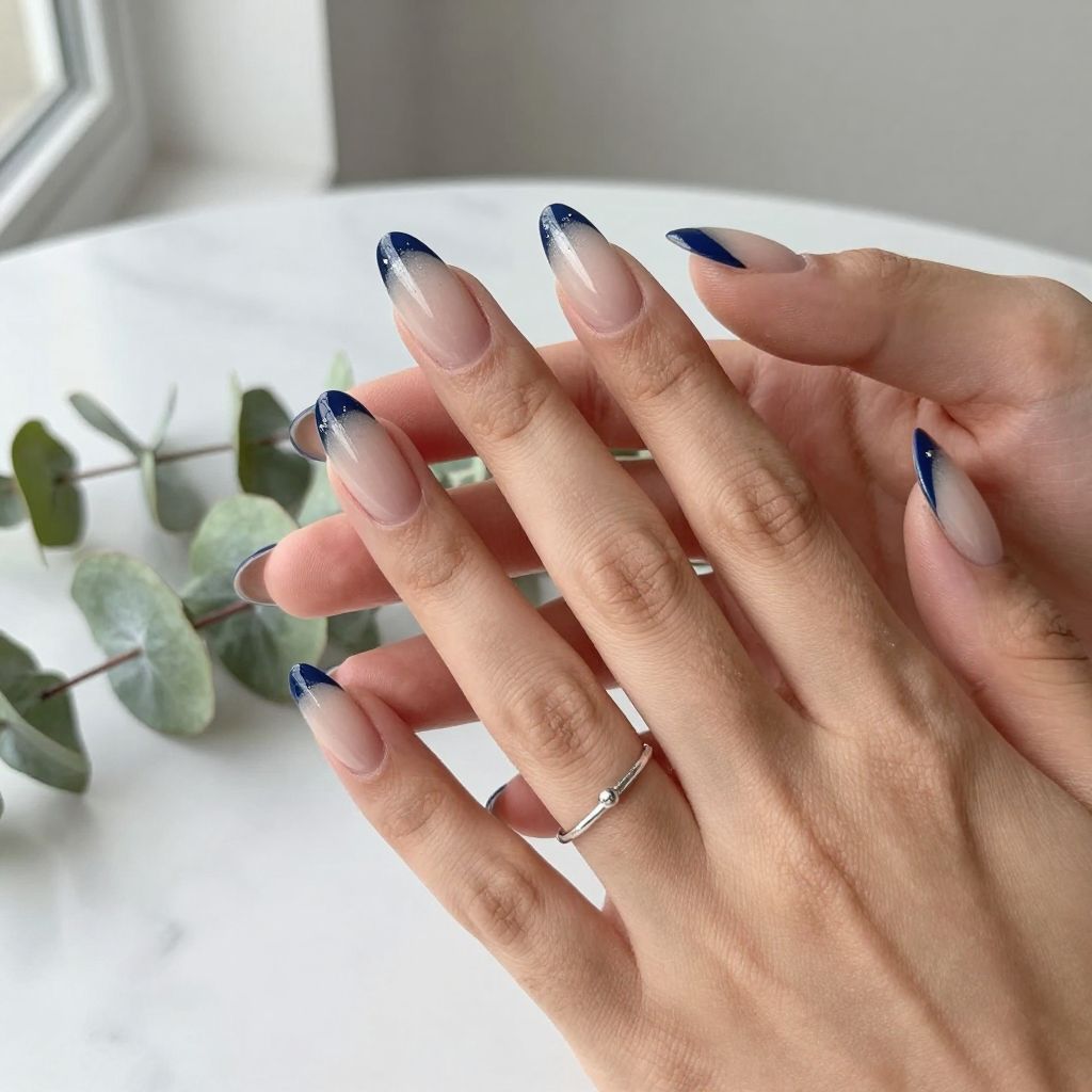 Blue Ombré Acrylic Nails