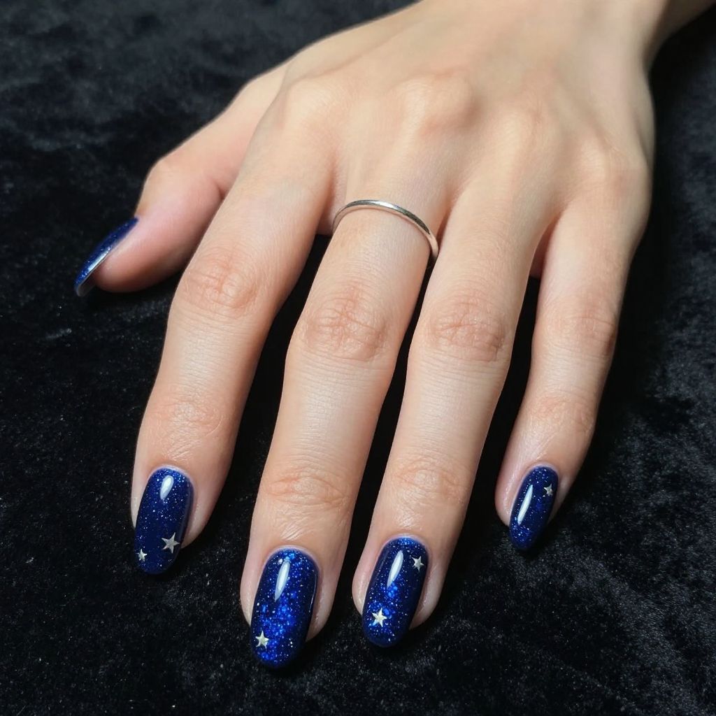 Midnight Blue Glitter Acrylics