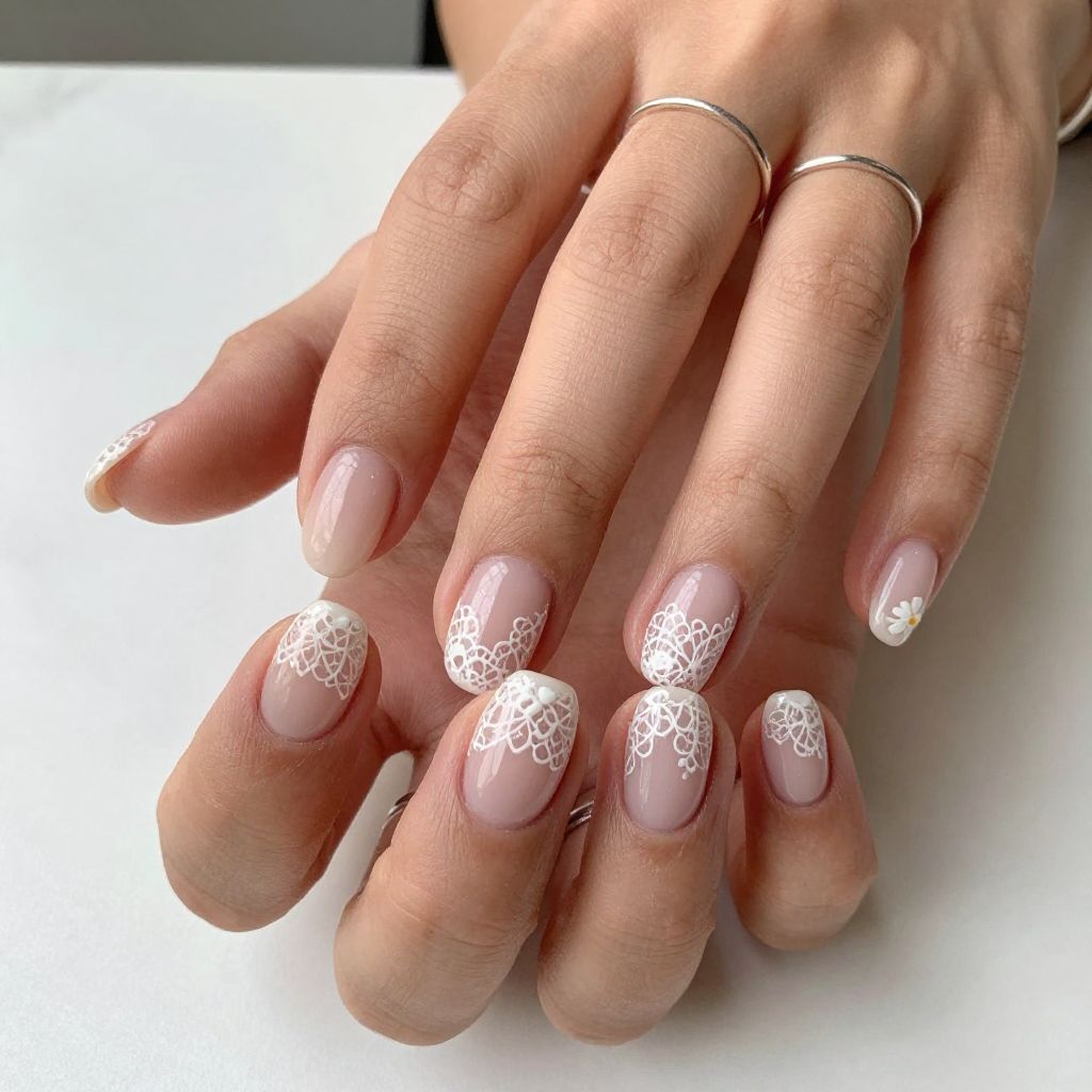 Sheer White Lace Detail