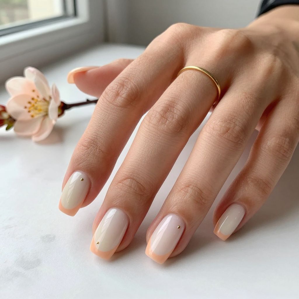Cute Nail Ideas For Summer - Milky Peach French Tips