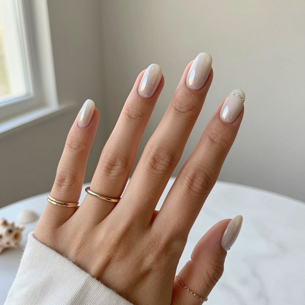 Cute Nail Ideas For Summer - Chrome Coconut White