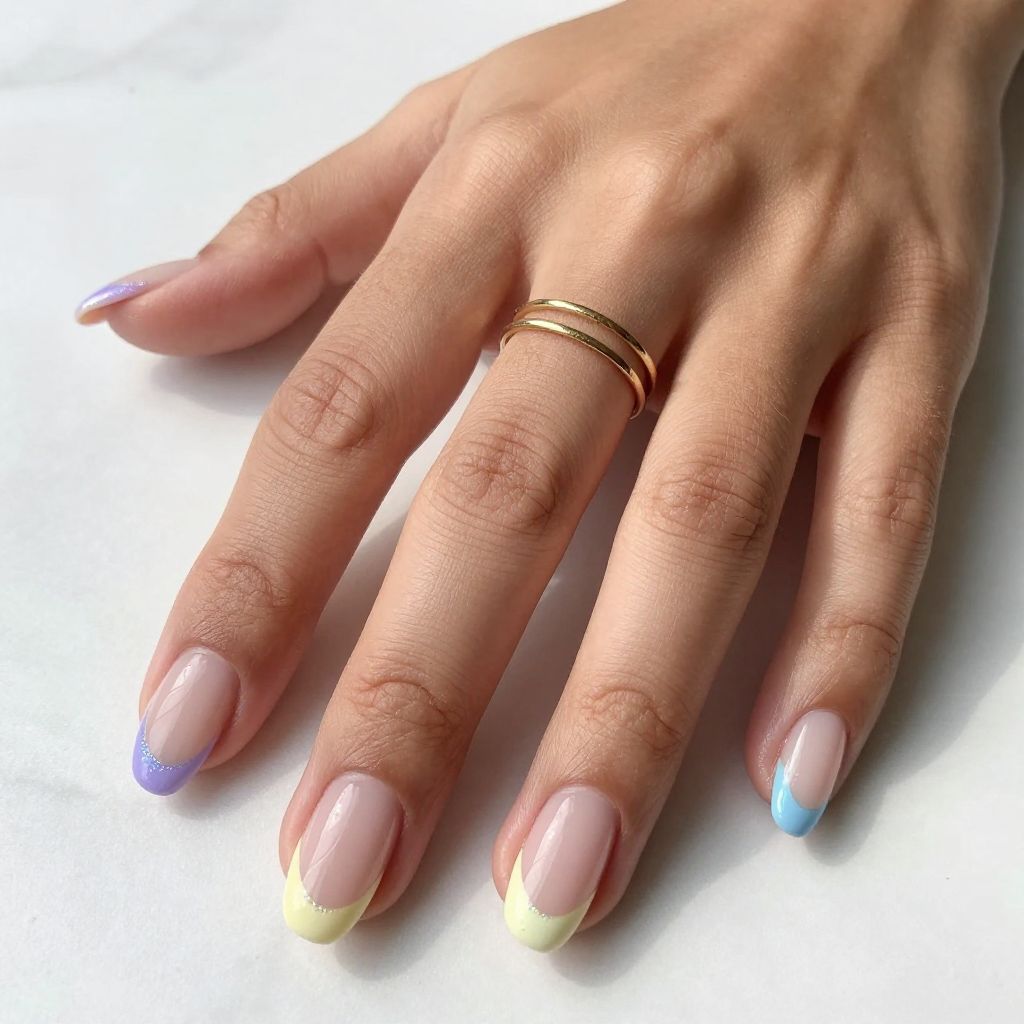 Cute Nail Ideas For Summer - Pastel Rainbow Tips