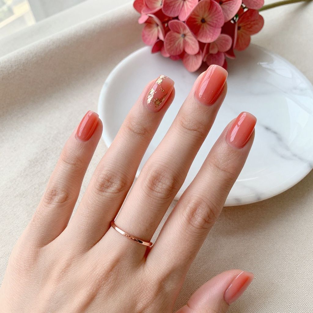 Cute Nail Ideas For Summer - Coral Jelly Glow