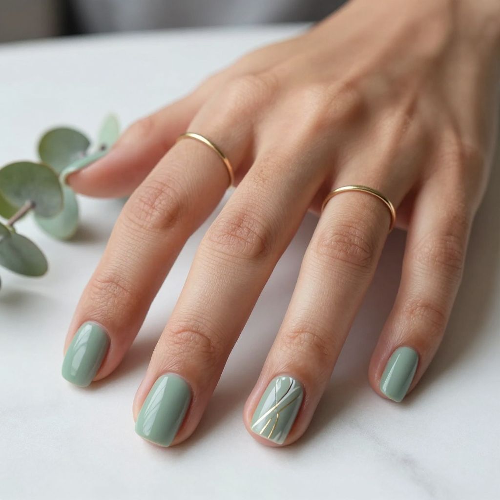 Sage Green Minimal Lines