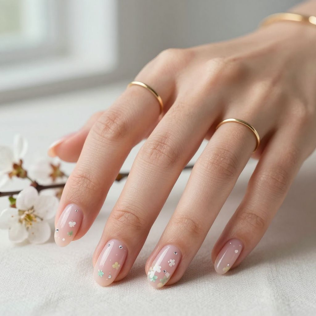 Tiny Floral Confetti Nails