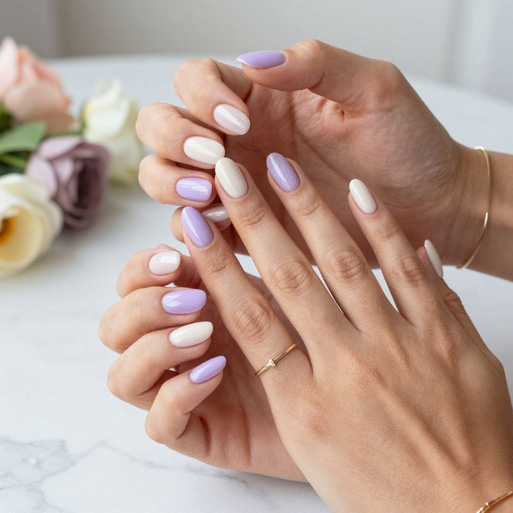 Soft Lavender Gloss Nails