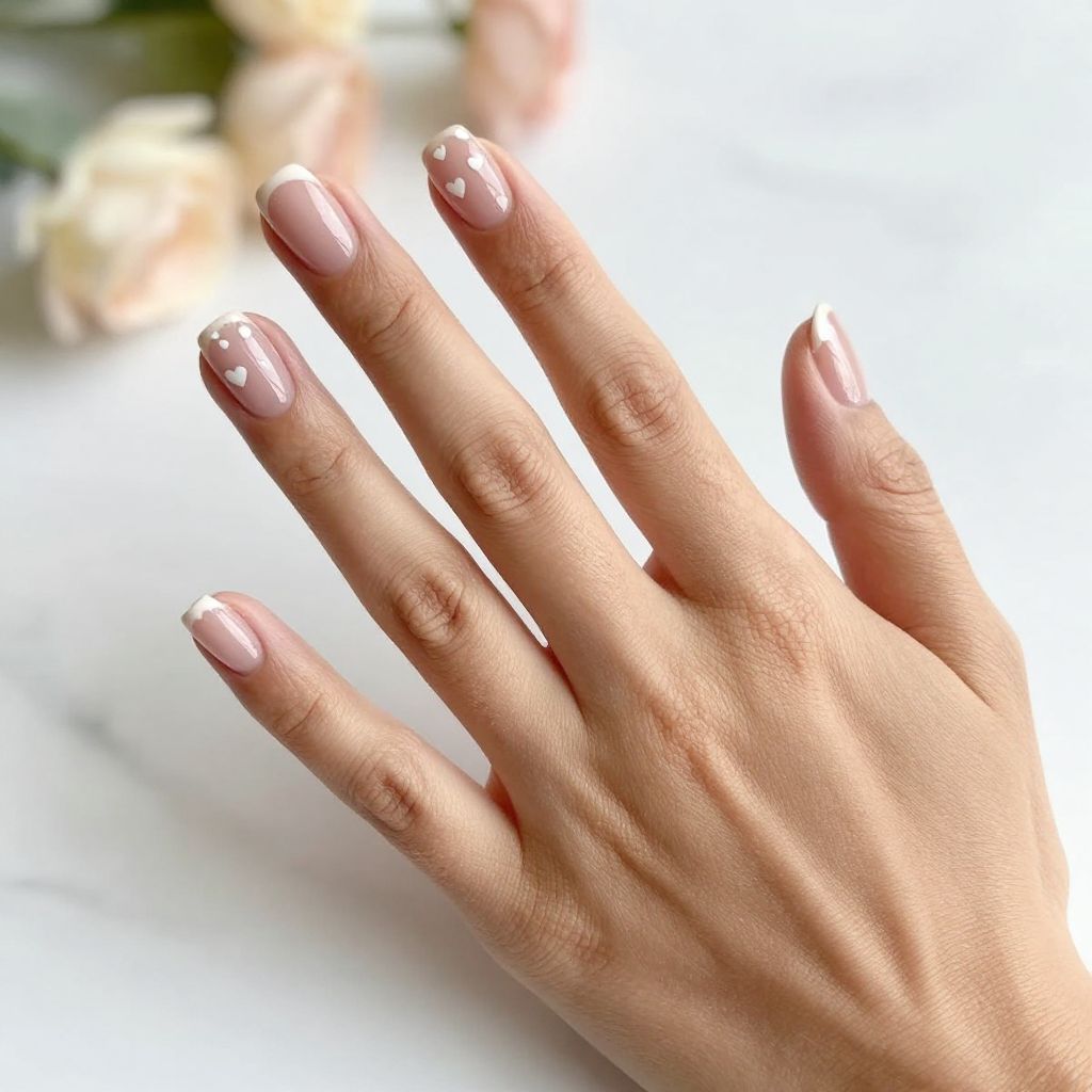Minimal Micro Heart Nails
