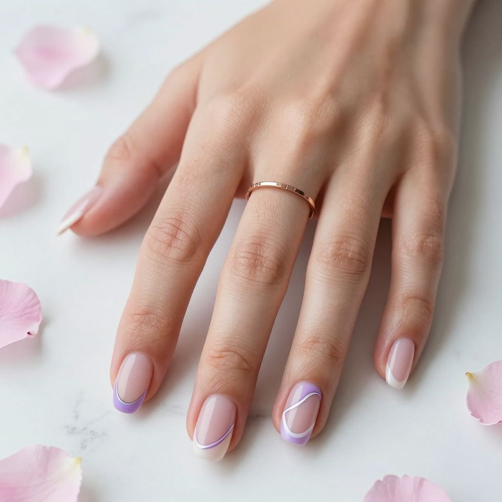 Lavender Swirl Nails