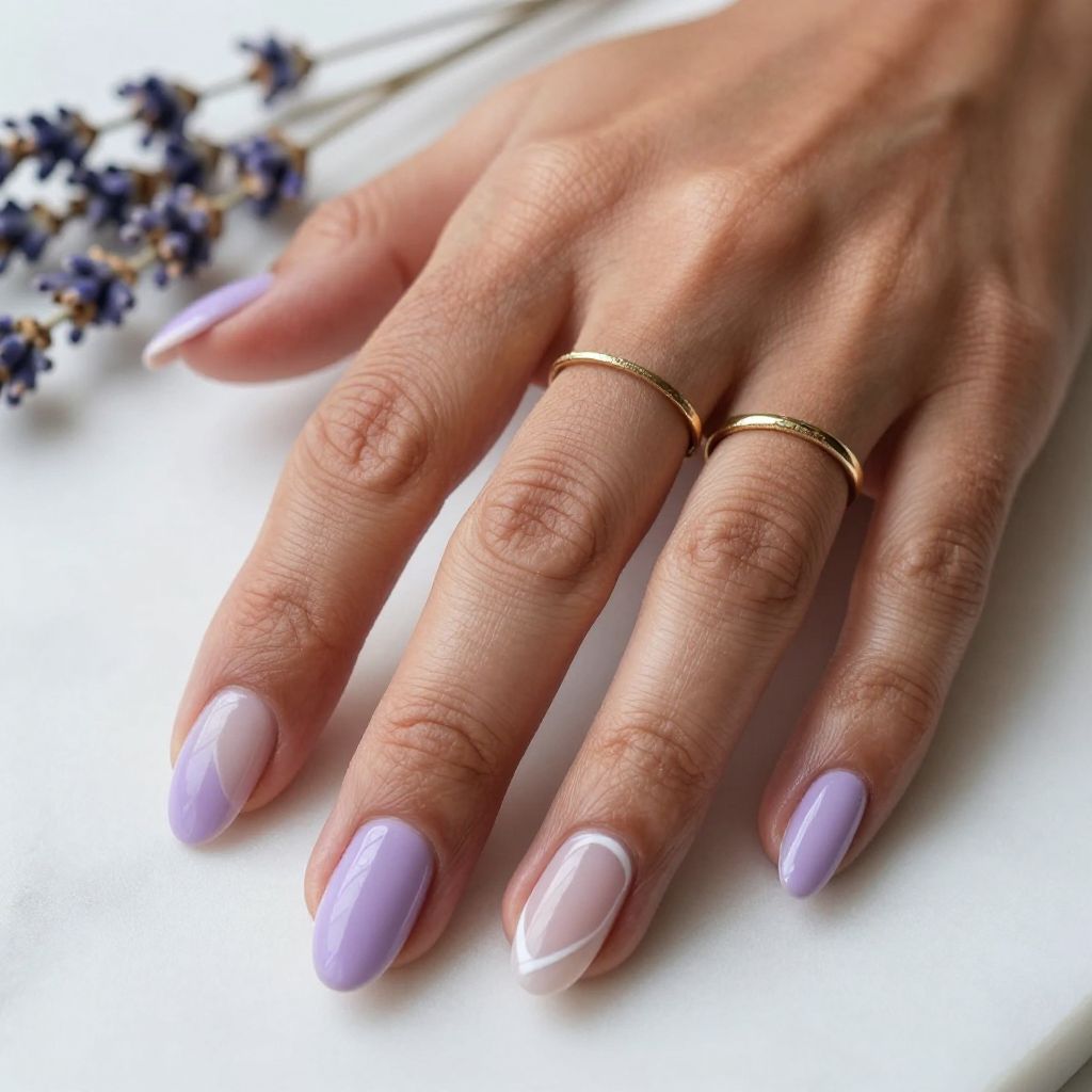 Lavender Negative Space Nails