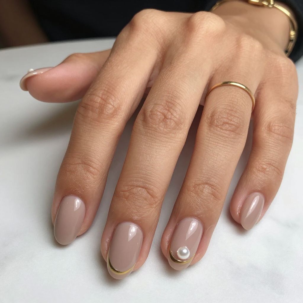 Soft Taupe with Pearl Detail