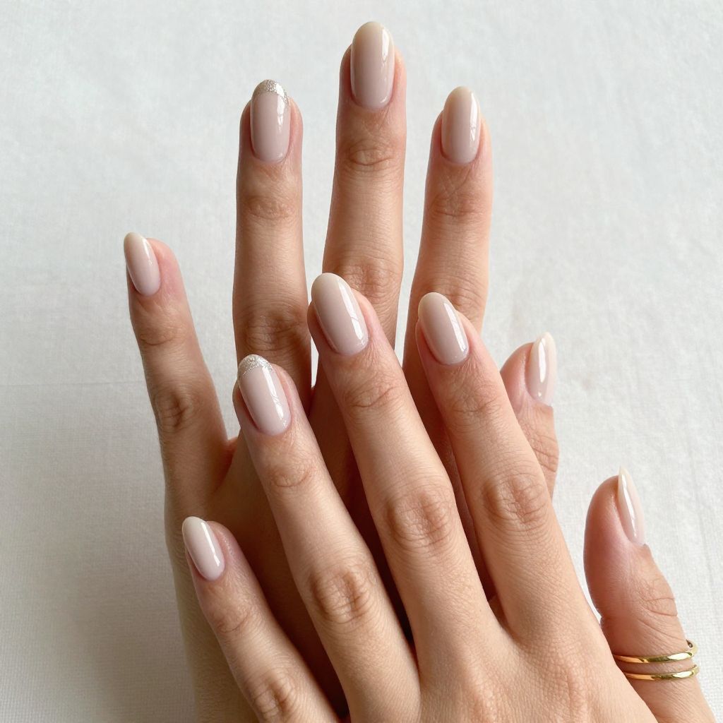 Barely There Beige Almond Nails
