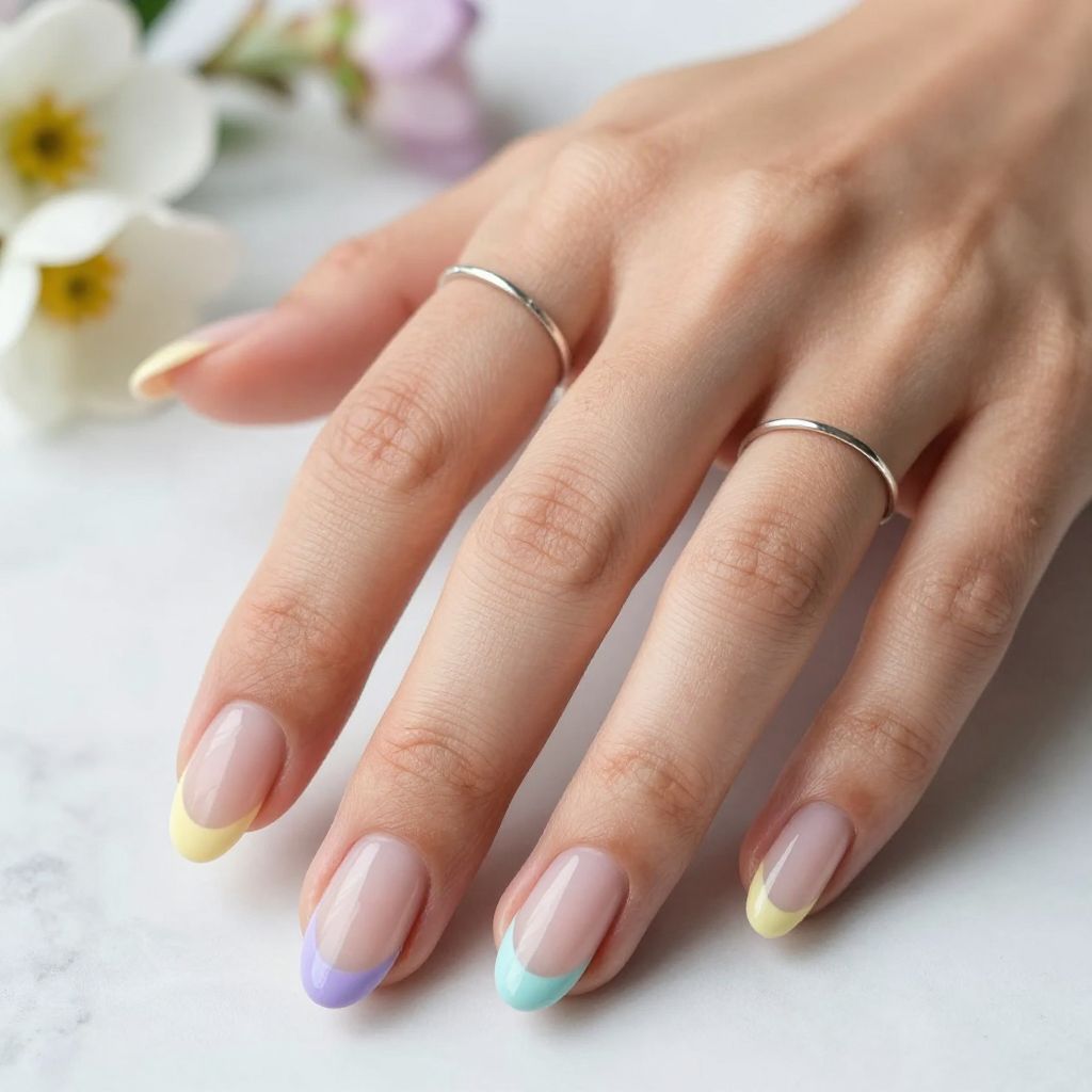 Soft Pastel French Tips