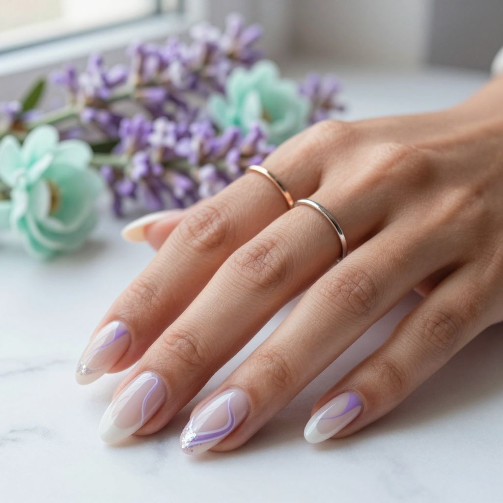 Lavender and White Swirls