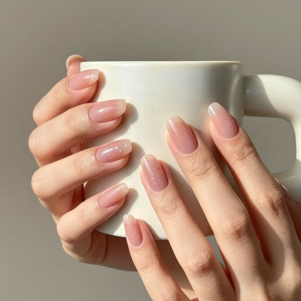 Sheer Pink Jelly Nails