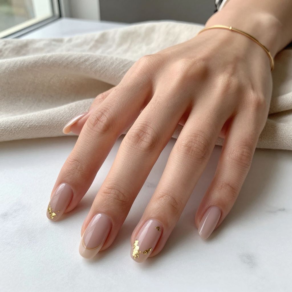 Modern Nude with Gold Foil