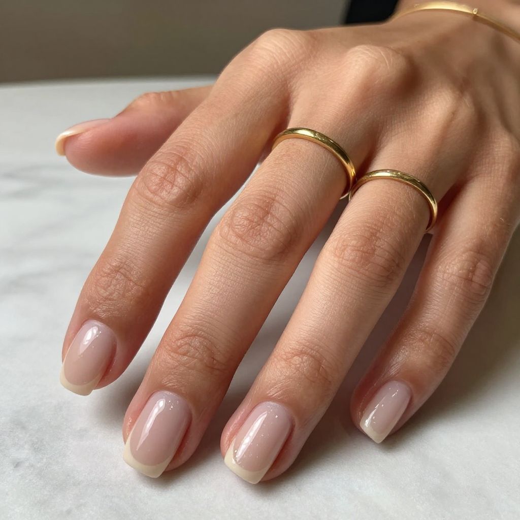 Sheer Nude Square Nails