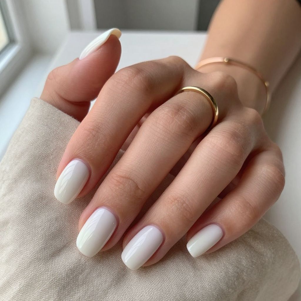 Soft White Oval Nails