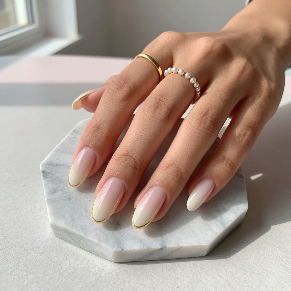 Neutral Ombré Coffin Nails