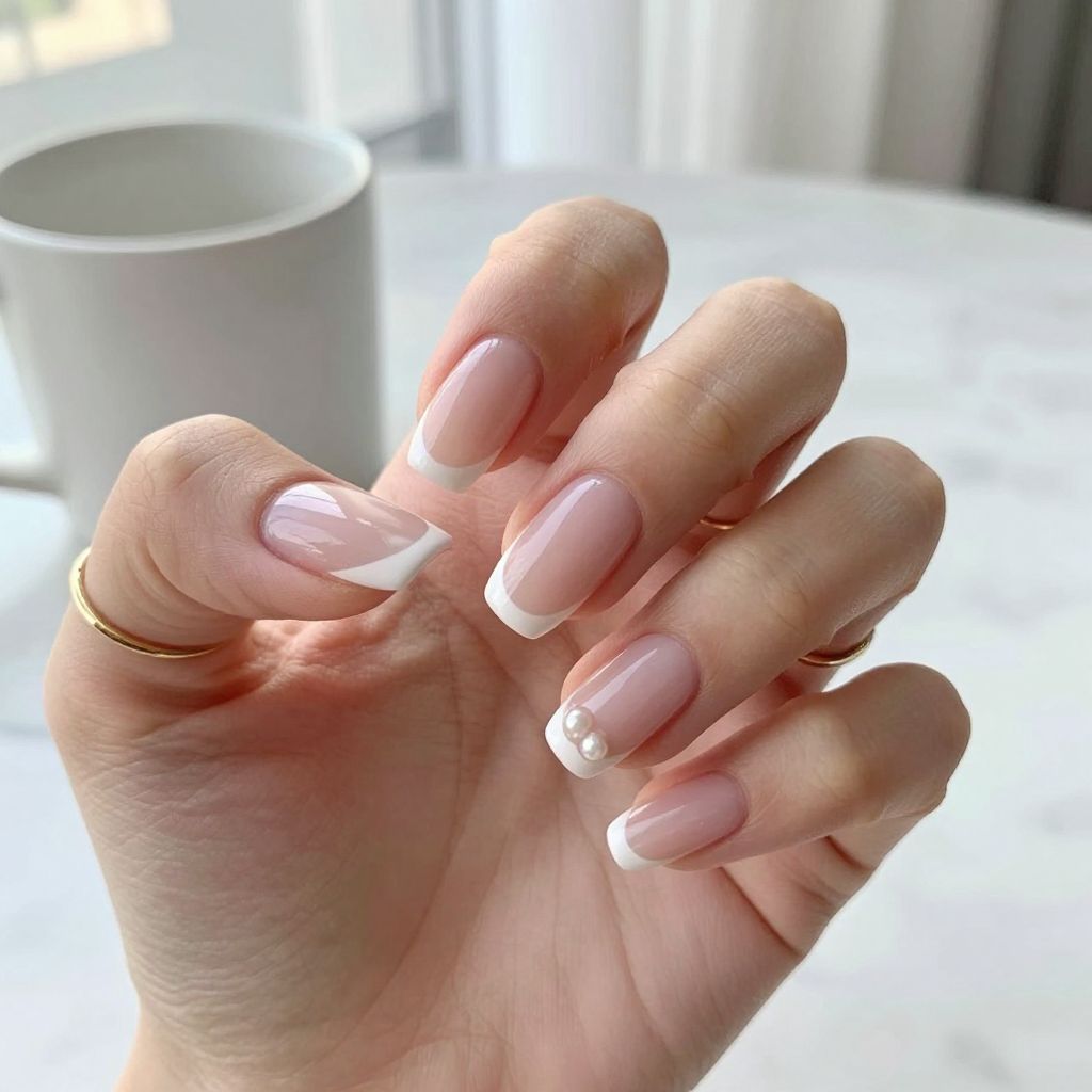 Short Almond French Tips