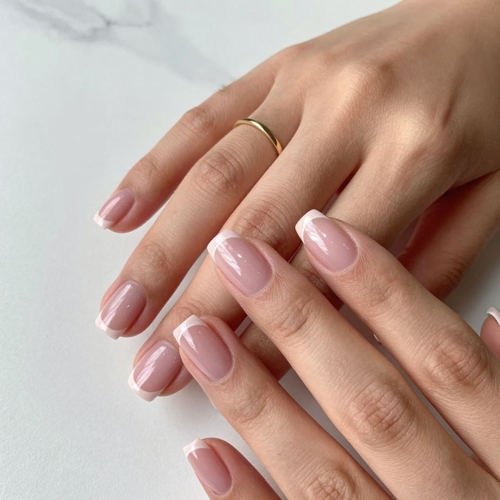 Soft Blush Square Nails