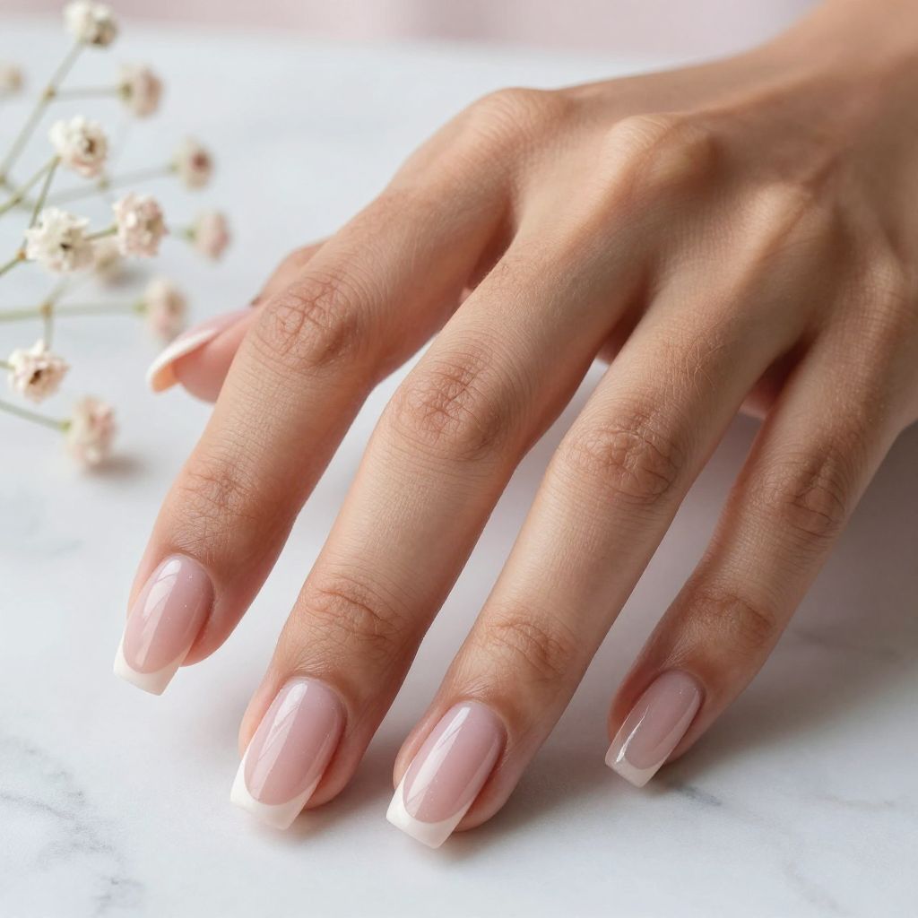 Pale Pink Dipped French Acrylics
