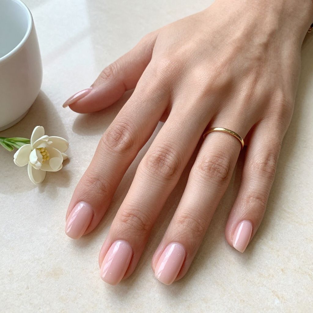 Pale Peachy Pink With Clean Edge