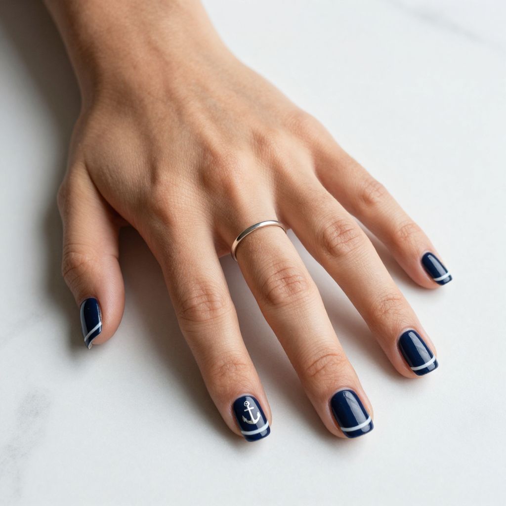 Classic Navy and White Stripes