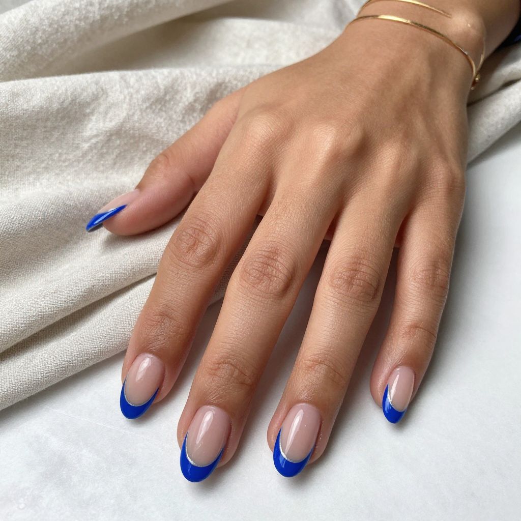 Royal Blue French Tips