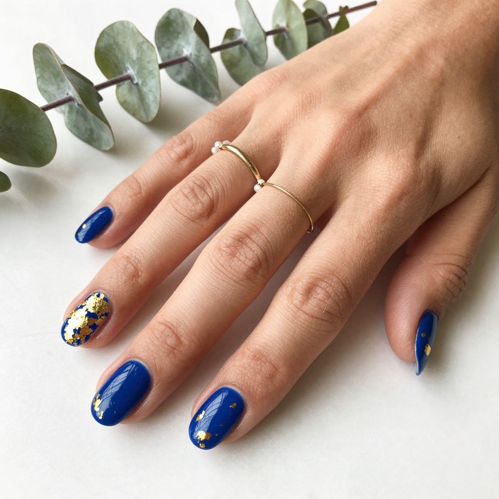 Royal Blue and Gold Foil Accents