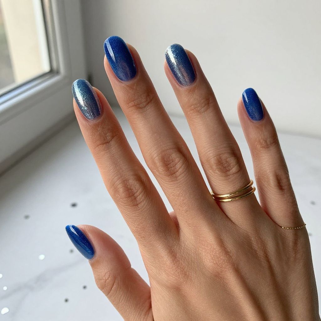 Royal Blue Glitter Gradient