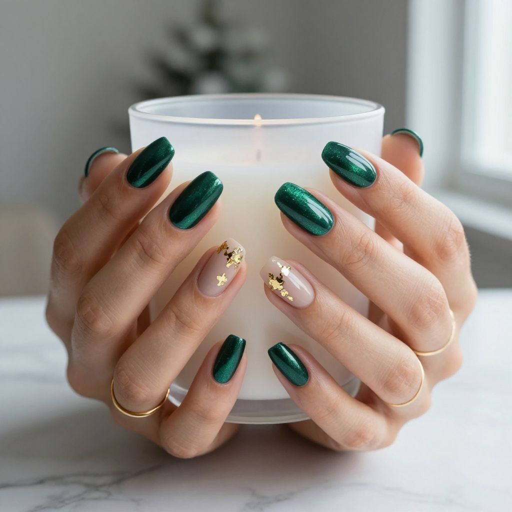 Velvet Green Nails