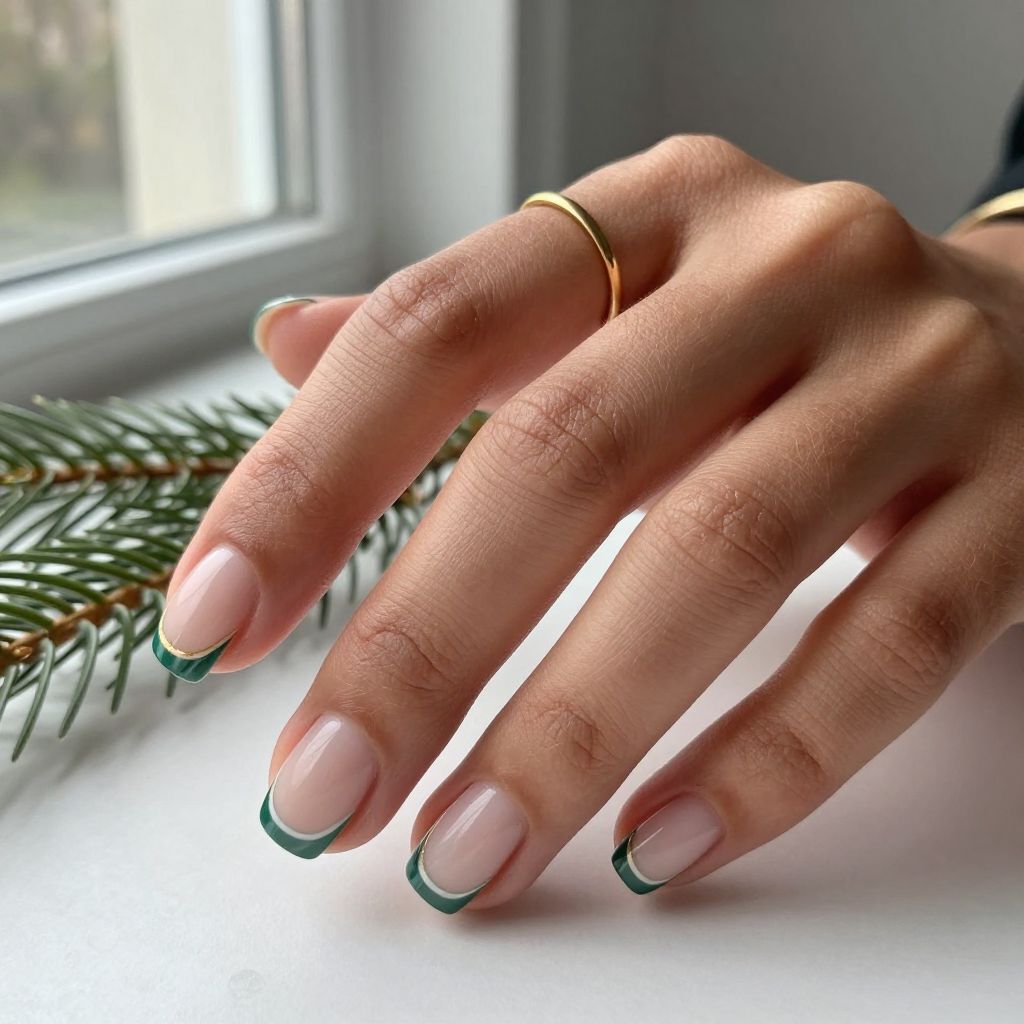 Plaid Accent Holiday Nails