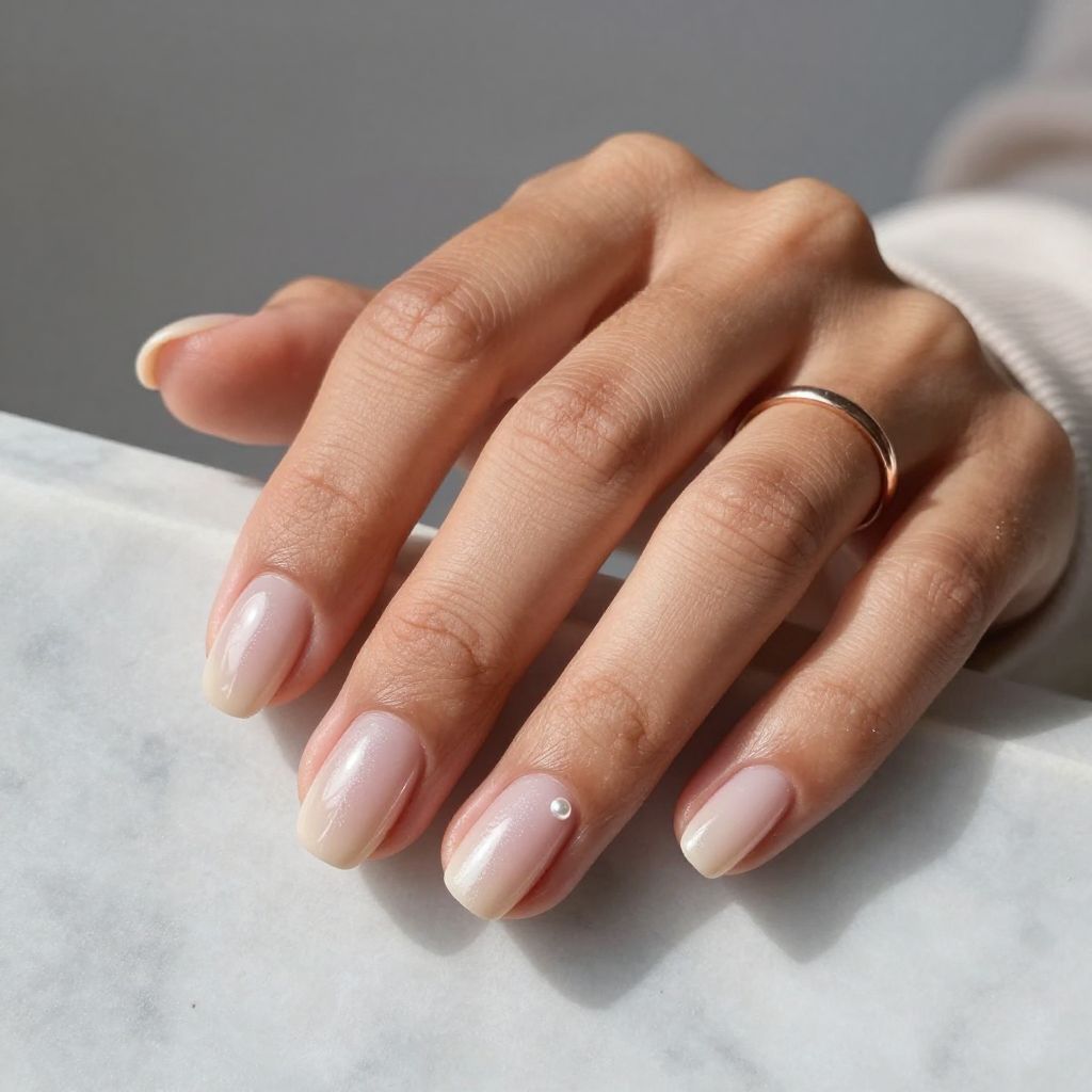 Short Gel Nail Ideas - Milky Sheer Nude