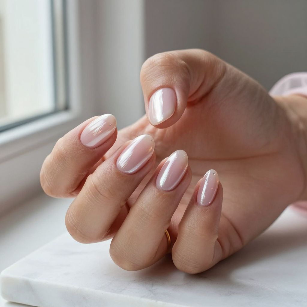 Short Gel Nail Ideas - Glazed Almond Shorties