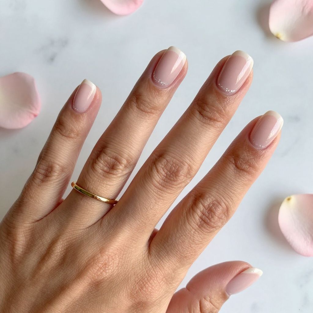 French Fade Glow short nail design idea