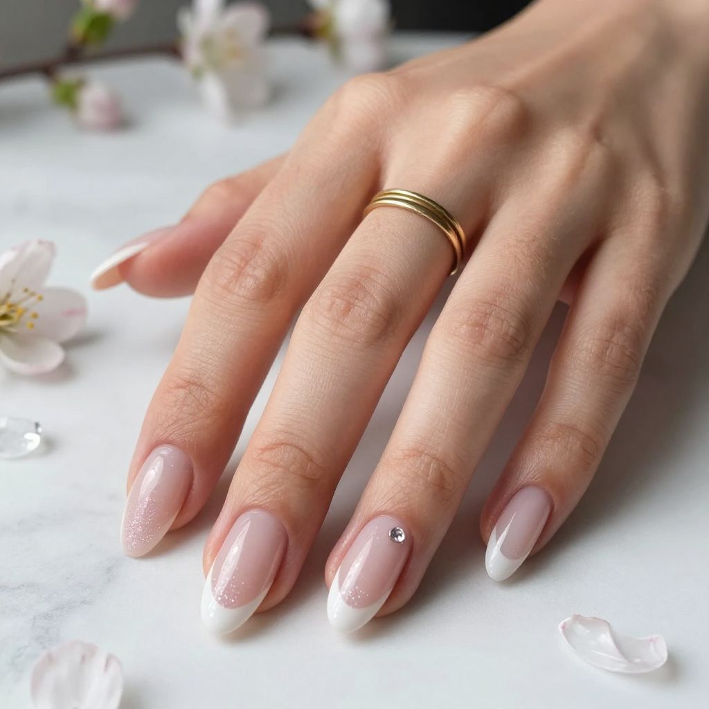 French Fade with Baby Pink Glitter