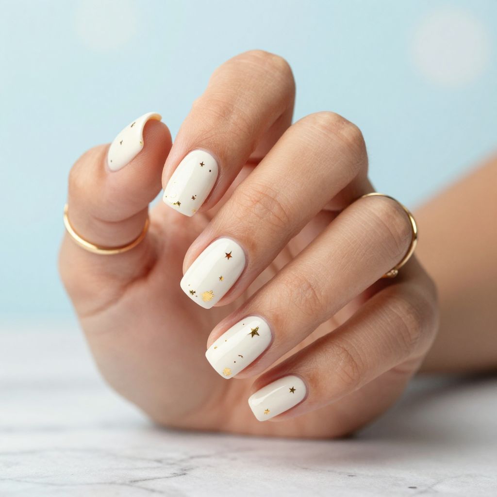 White Acrylics with Subtle Celestial Accents