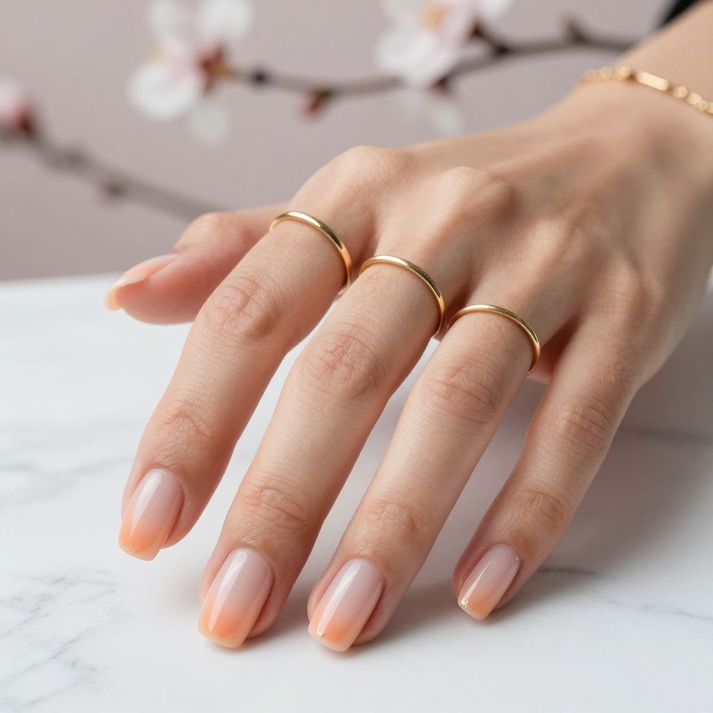 Peach Ombré with Rounded Square Length